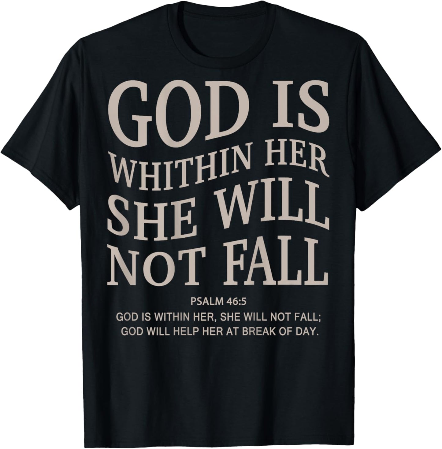 Men God Is Within Her She Will Not Fall Christian Girl Women T-Shirt - T-Shirt | Black