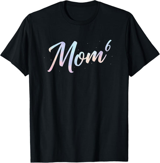 Mom Mom6 Mom of 6 Mother of Six T-Shirt - T-Shirt | Black