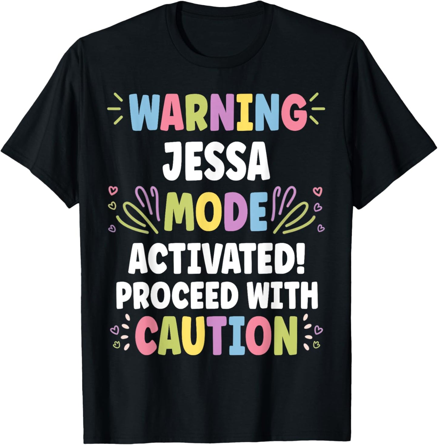 JESSA Personalized Name Funny Cute Custom JESSA Name T-Shirt - T-Shirt | Black