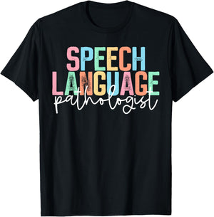 Cute Speech Therapy Speech Language Pathologist Floral T-Shirt - T-Shirt | Black
