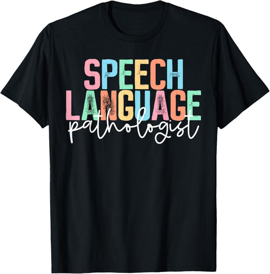 Cute Speech Therapy Speech Language Pathologist Floral T-Shirt - T-Shirt | Black