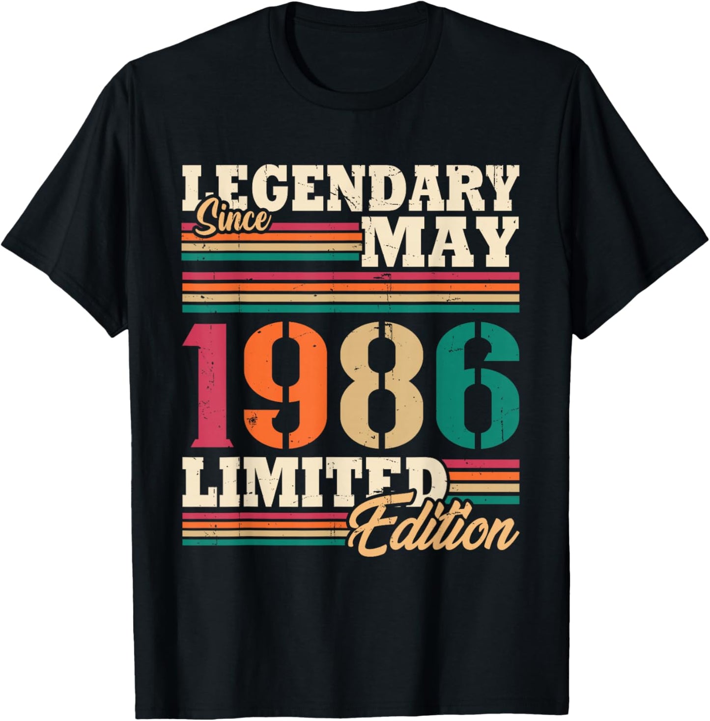 Vintage Mai 1986 Cadeau Anniversaire 40 Ans Hommes Femmes T-Shirt - T-Shirt | Black