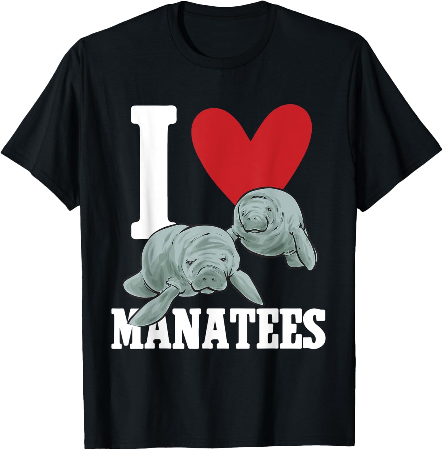 Manatee Sea Animal I Love Manatees T-Shirt - T-Shirt | Black