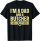 Funny Butcher Design Dad Father Meat Cutter Butcher T-Shirt - T-Shirt | Black