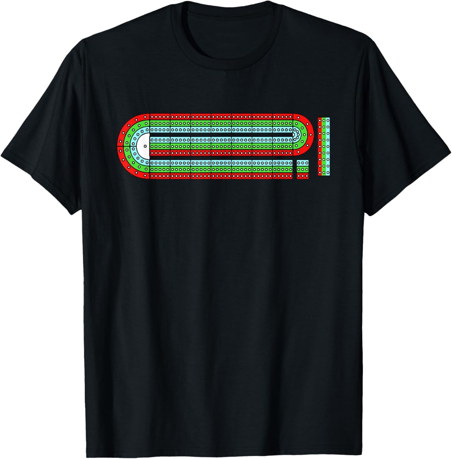Cribbage Board Art Women Card Game Cribbage Player T-Shirt - T-Shirt | Black