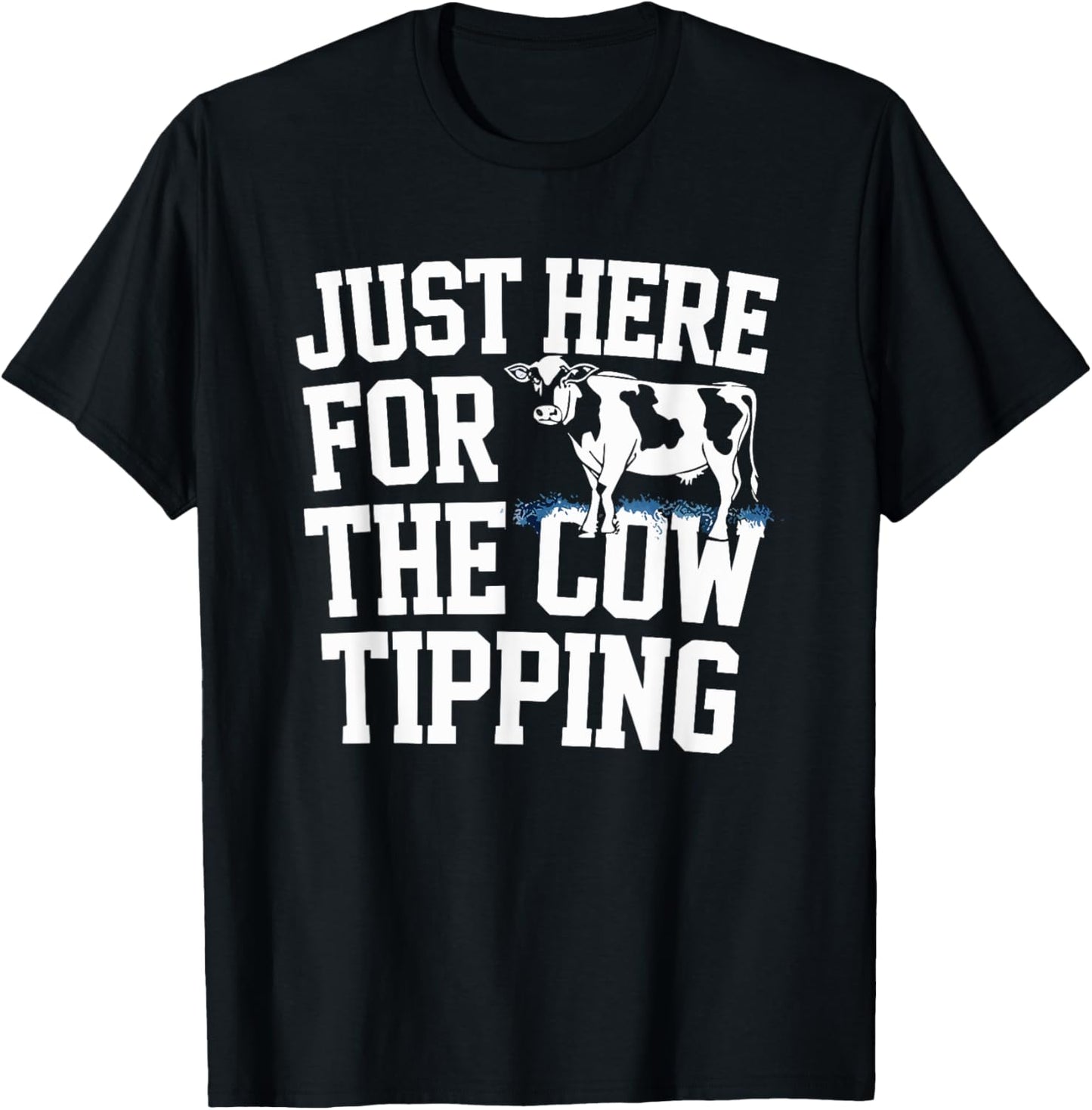 Funny Cow Tipping Joke Country Life Prank T-Shirt - T-Shirt | Black