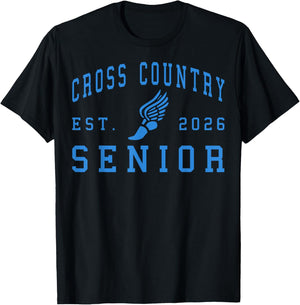 Cross Country Senior Night XC Senior 2026 Graduation 60 T-Shirt - T-Shirt | Black