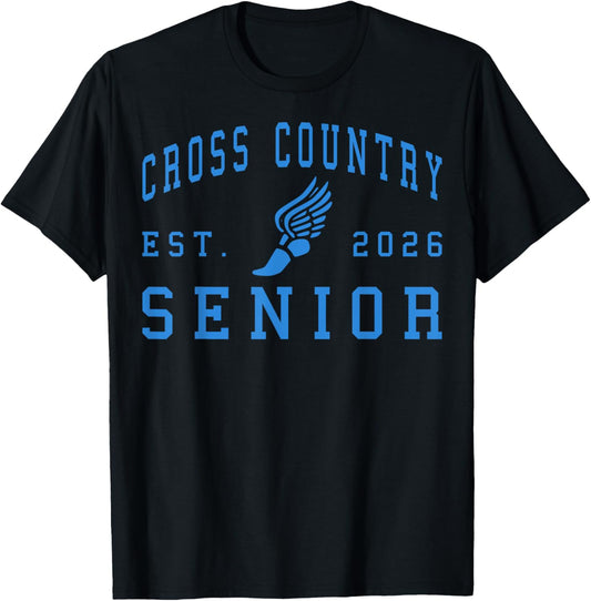 Cross Country Senior Night XC Senior 2026 Graduation 60 T-Shirt - T-Shirt | Black