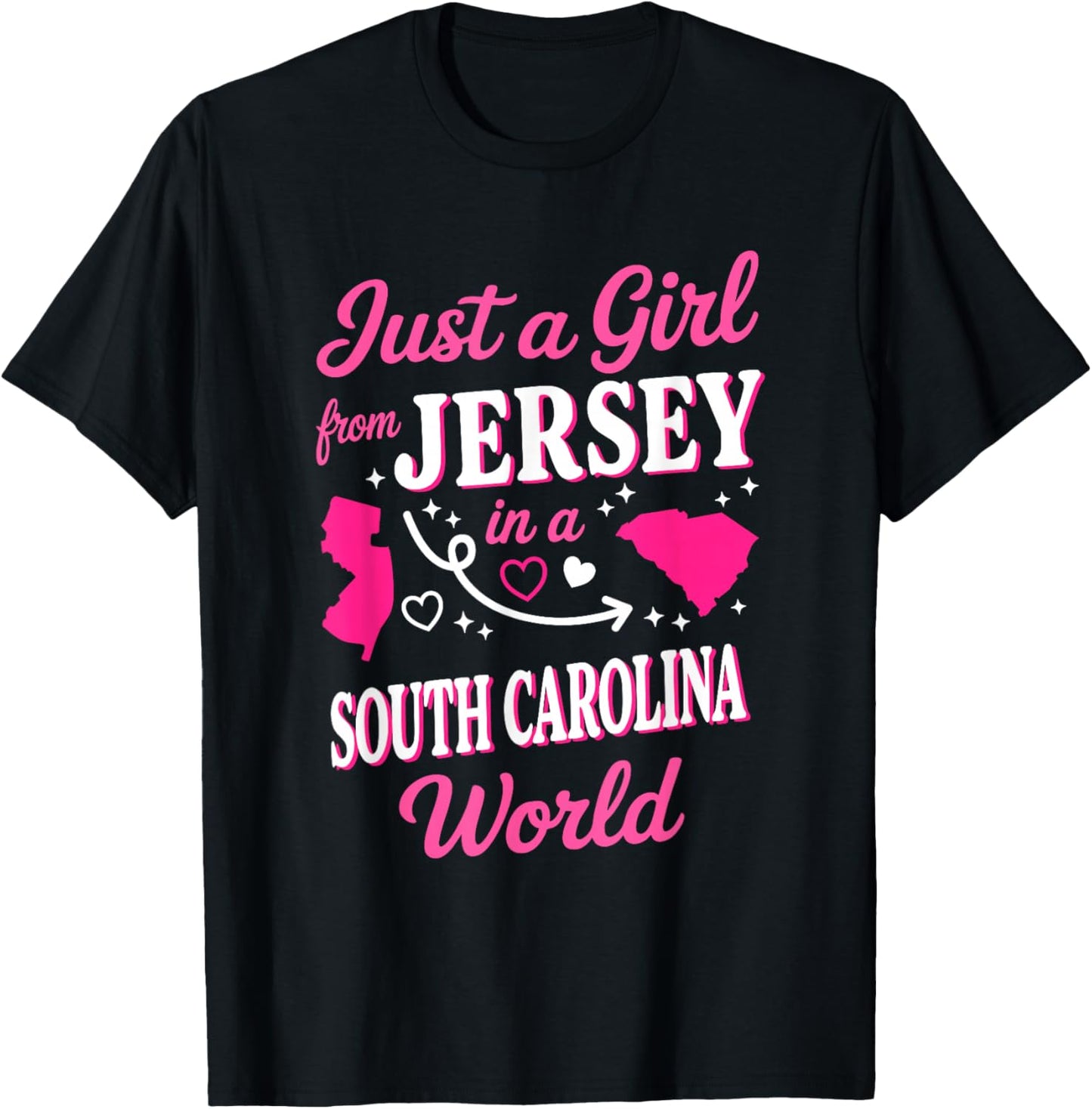 Girl from New Jersey in A South Carolina World T-Shirt - T-Shirt | Black