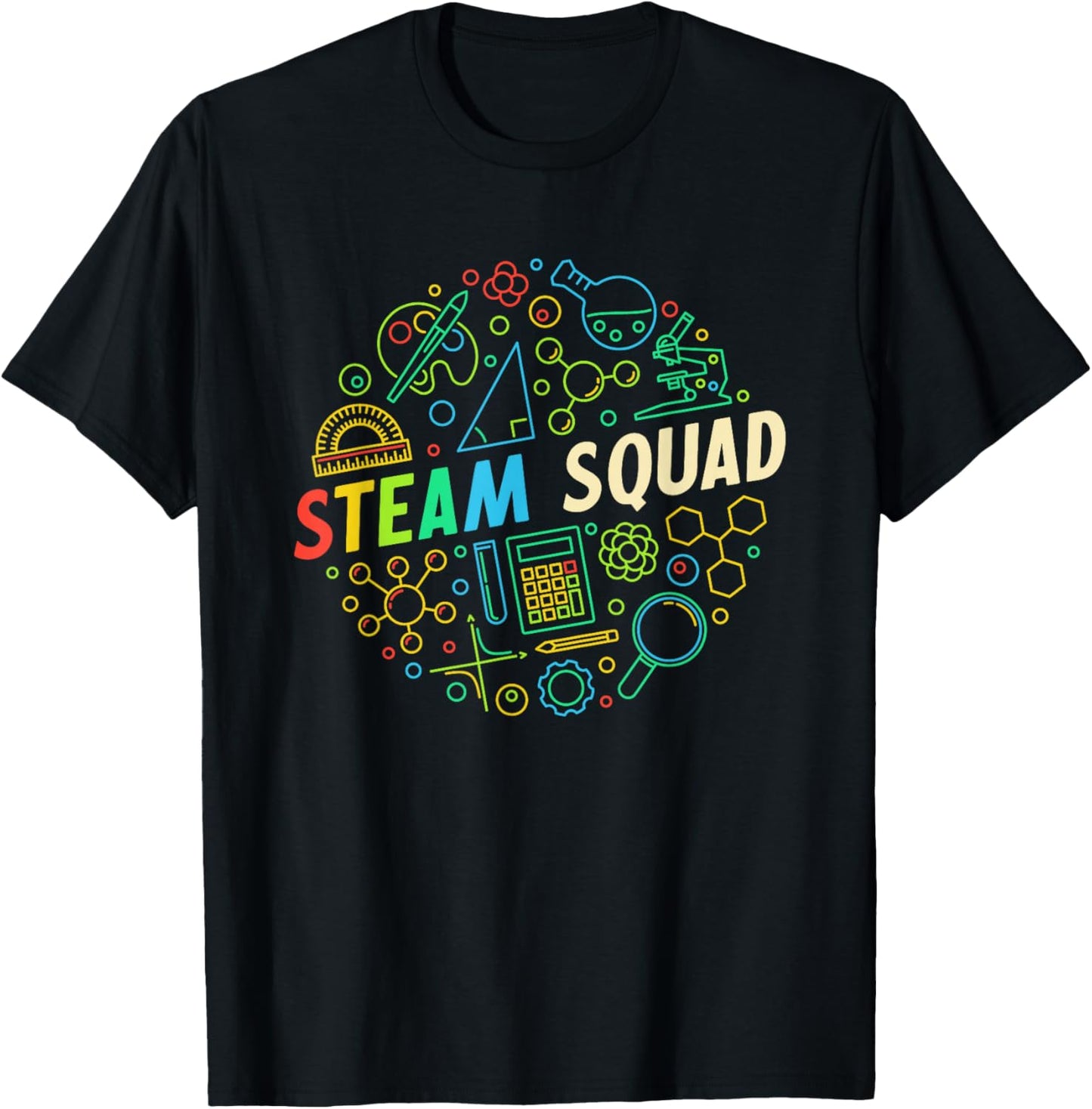 STEAM Squad - Science, Tech, Engineering, Art and Math T-Shirt - T-Shirt | Black