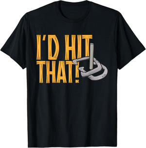Horseshoes Game I'd Hit That Horseshoe Pitching T-Shirt - T-Shirt | Black