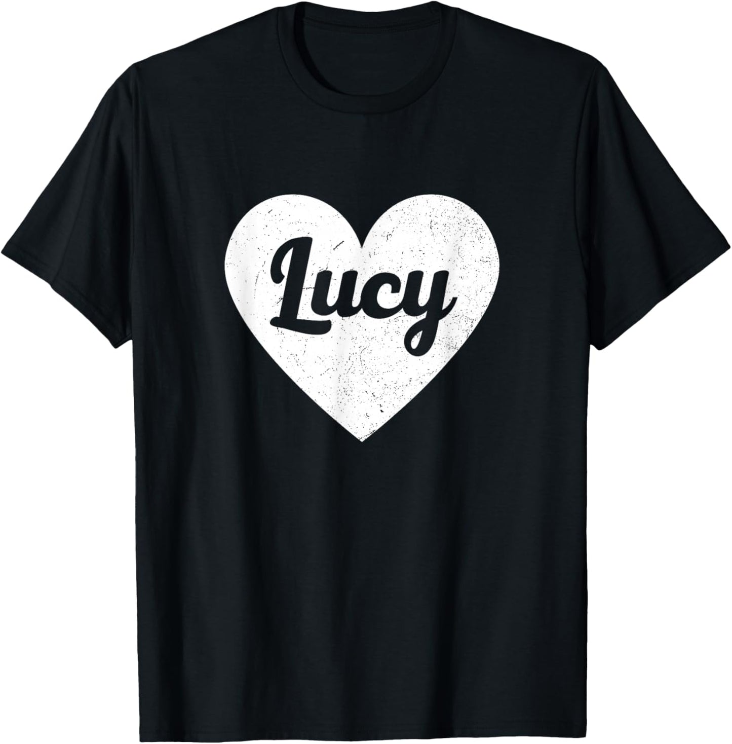 Lucy Blue Modern Classic Heart Christmas Cotton Blend Machine Wash Straight Round Neck Short Sleeve Small T-Shirt - T-Shirt | Black
