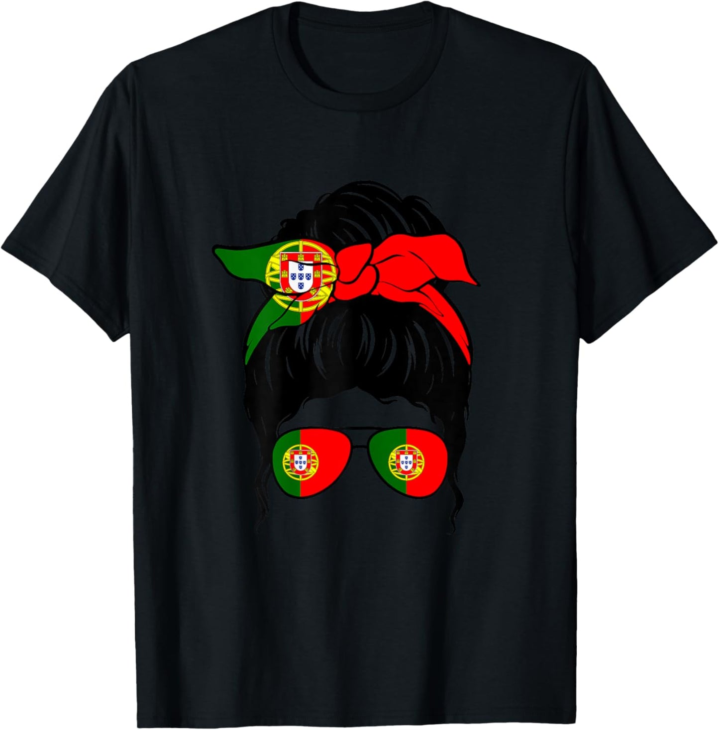 Portugiesisches Mädchen Portugal Portugiesische Flagge Portugiesische Frau T-Shirt - T-Shirt | Black