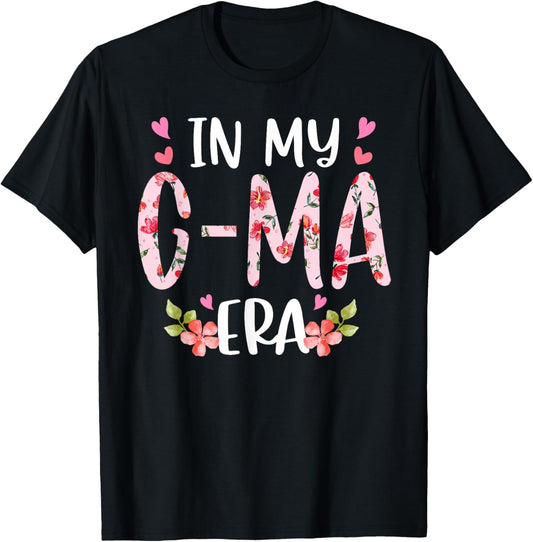 In My G-ma Era Floral Mother's Day Flower Girly Women T-Shirt - T-Shirt | Black