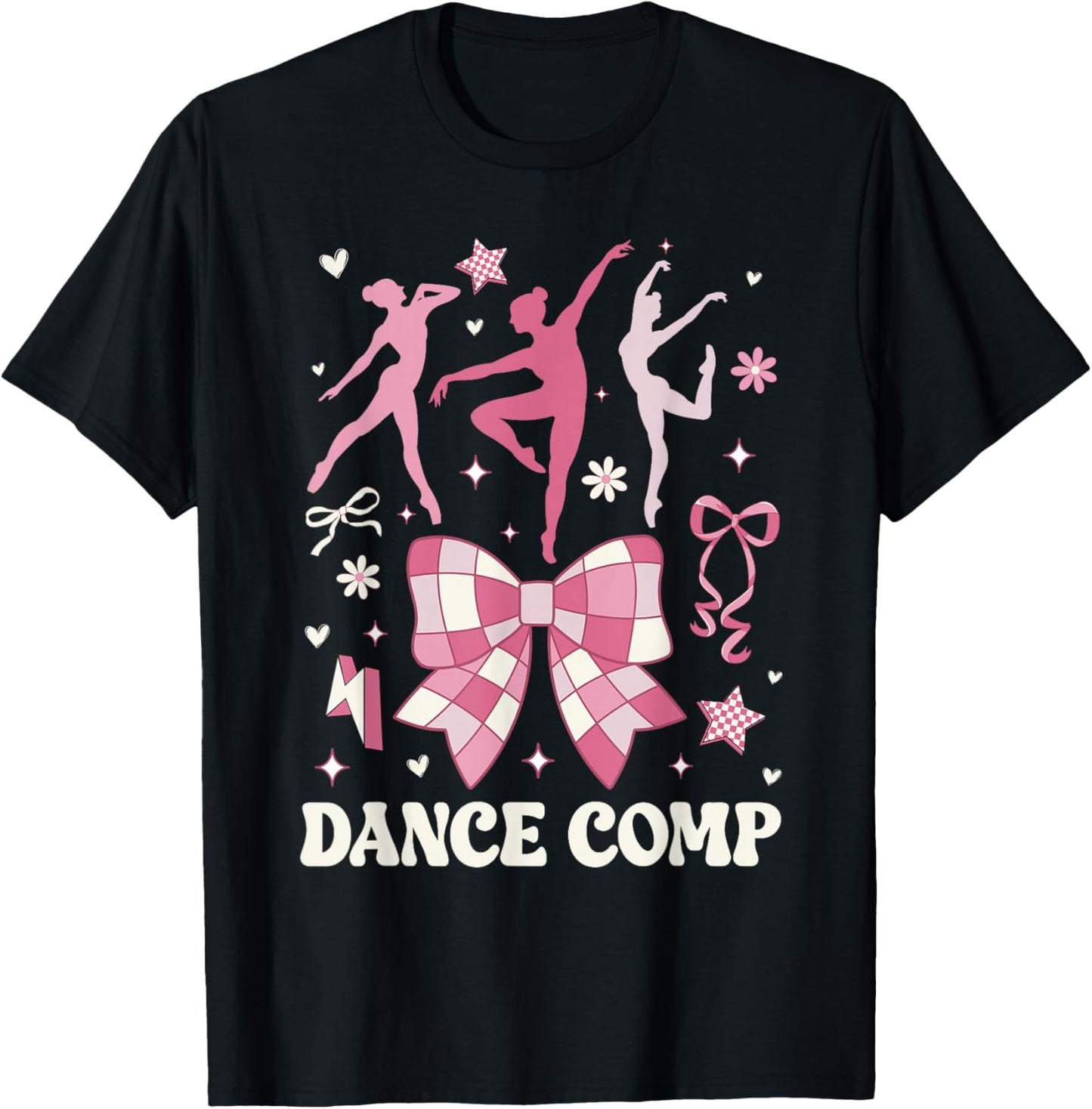 Dance Comp Day Dancer Competition Day Bow T-Shirt - T-Shirt | Black