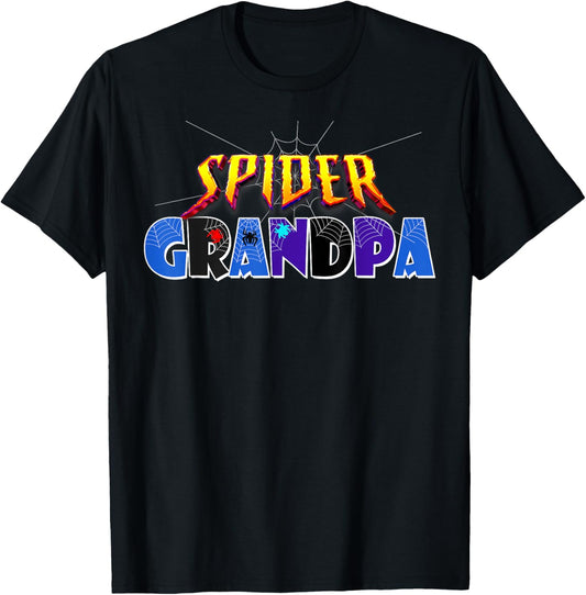 Spider Grandpa Design Father's Day Matching Family Birthday T-Shirt - T-Shirt | Black