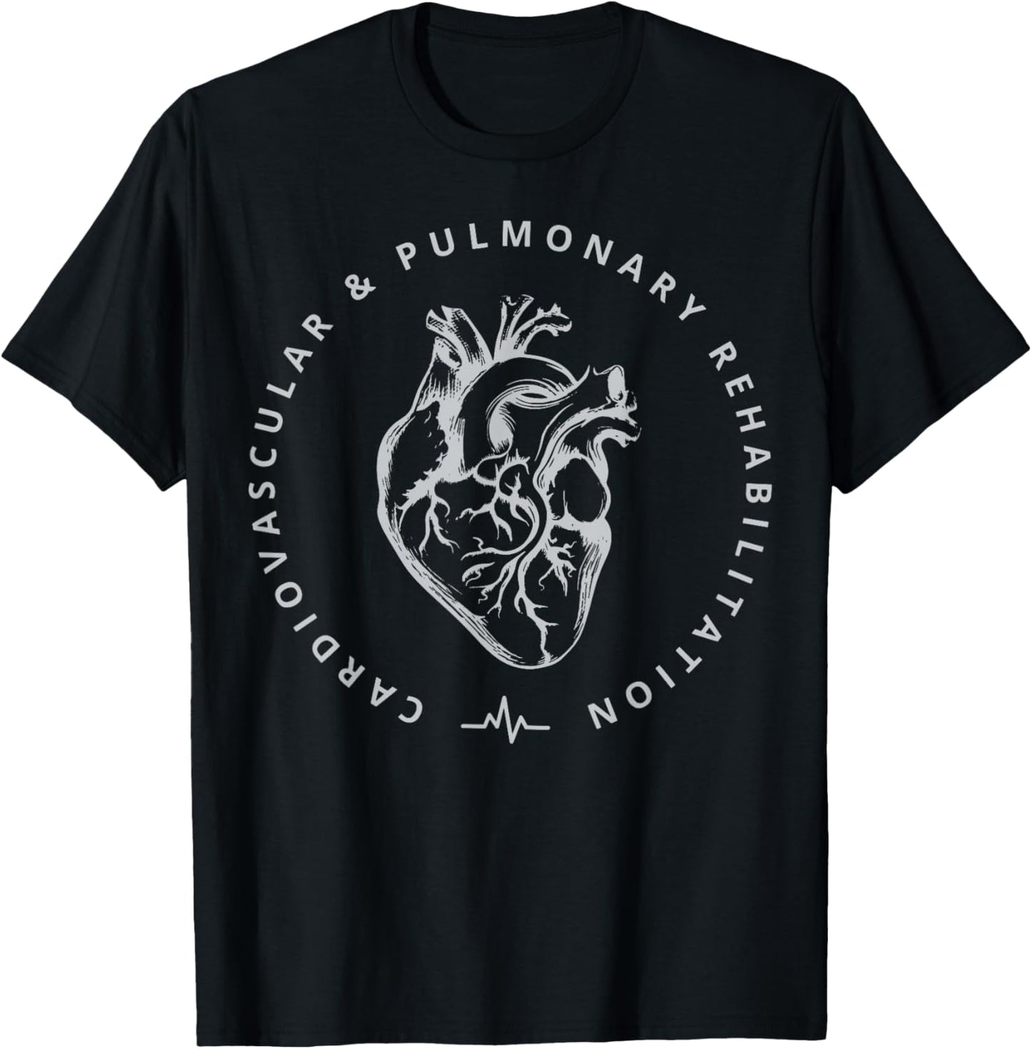 Cardiovascular & Pulmonary Rehabilitation Cardiac Nuse RN T-Shirt - T-Shirt | Black