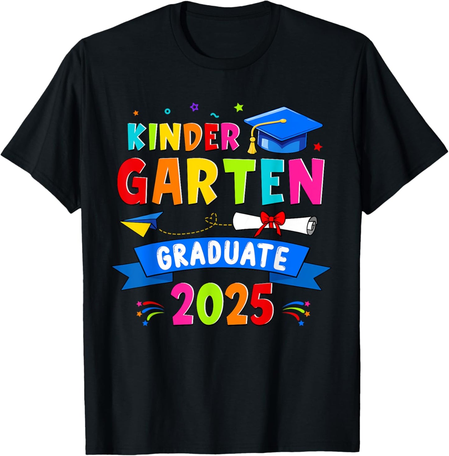 Kindergarten Graduation 2025 Graduate Class Of 2025 Boy Girl T-Shirt - T-Shirt | Black