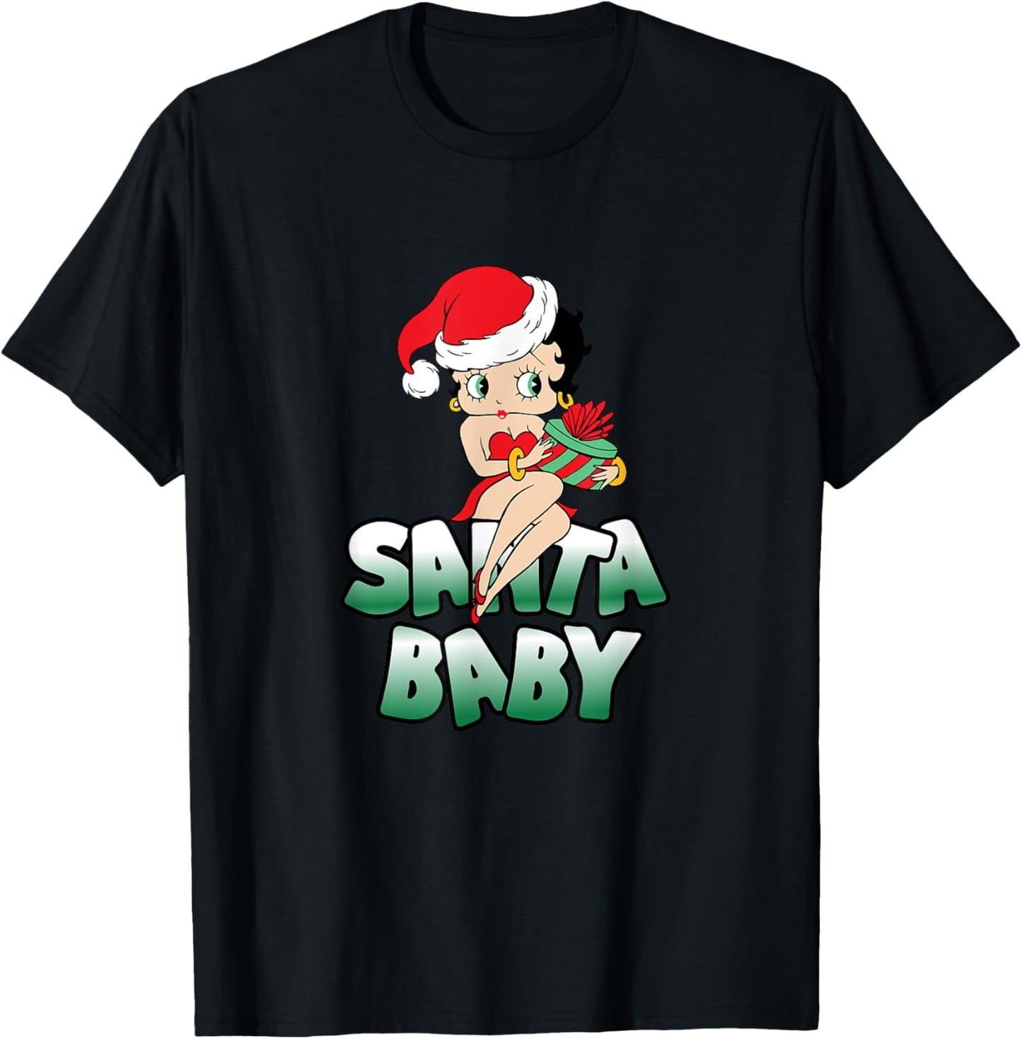 Betty Boop Christmas Classic Santa Baby T-Shirt - T-Shirt | Black