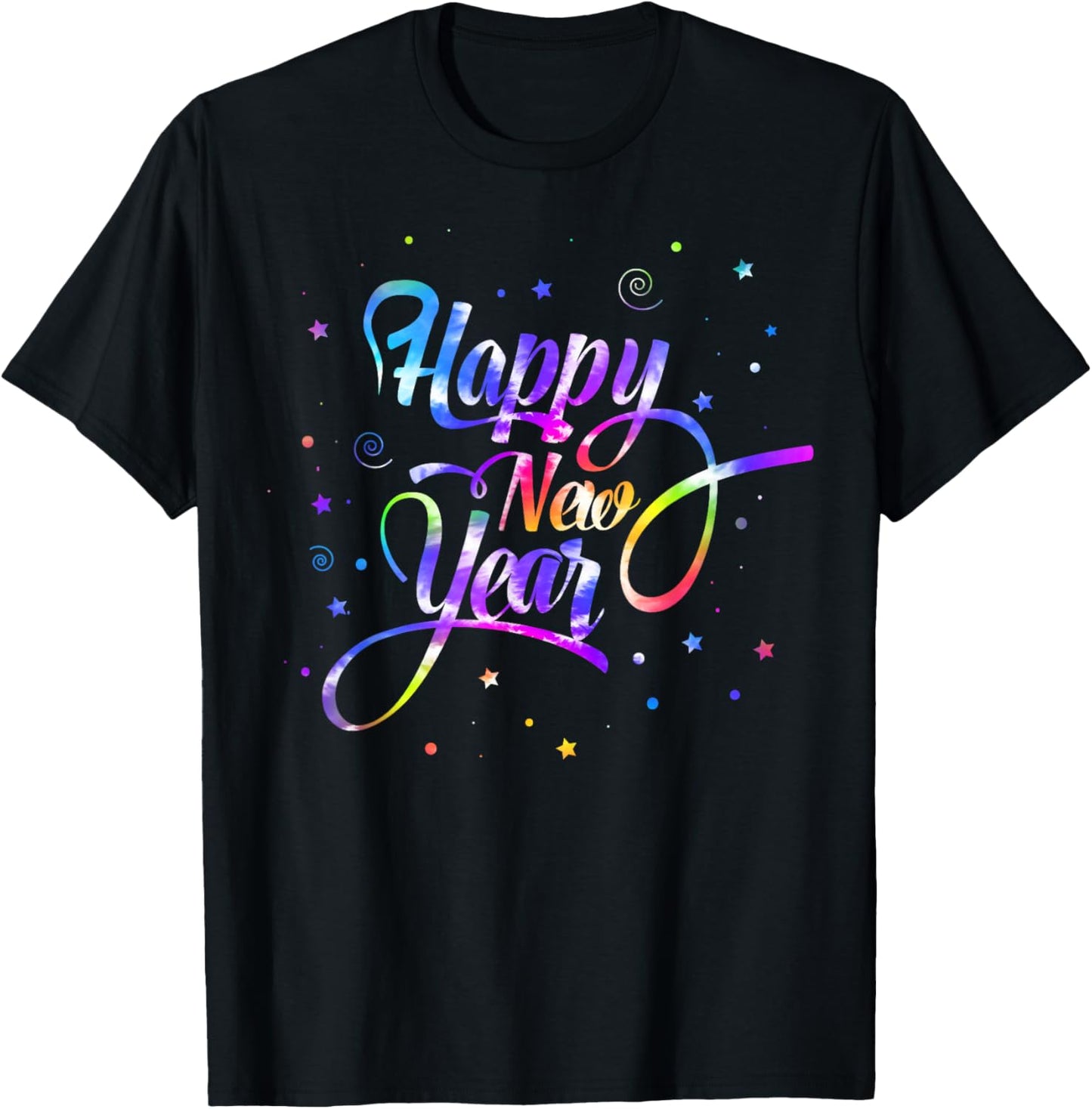 Amb Happy New Year 2025 New Year's Eve NYE Party Funny Modern Tie-Dye Black -Kids Winter Party T-Shirt - T-Shirt | Black