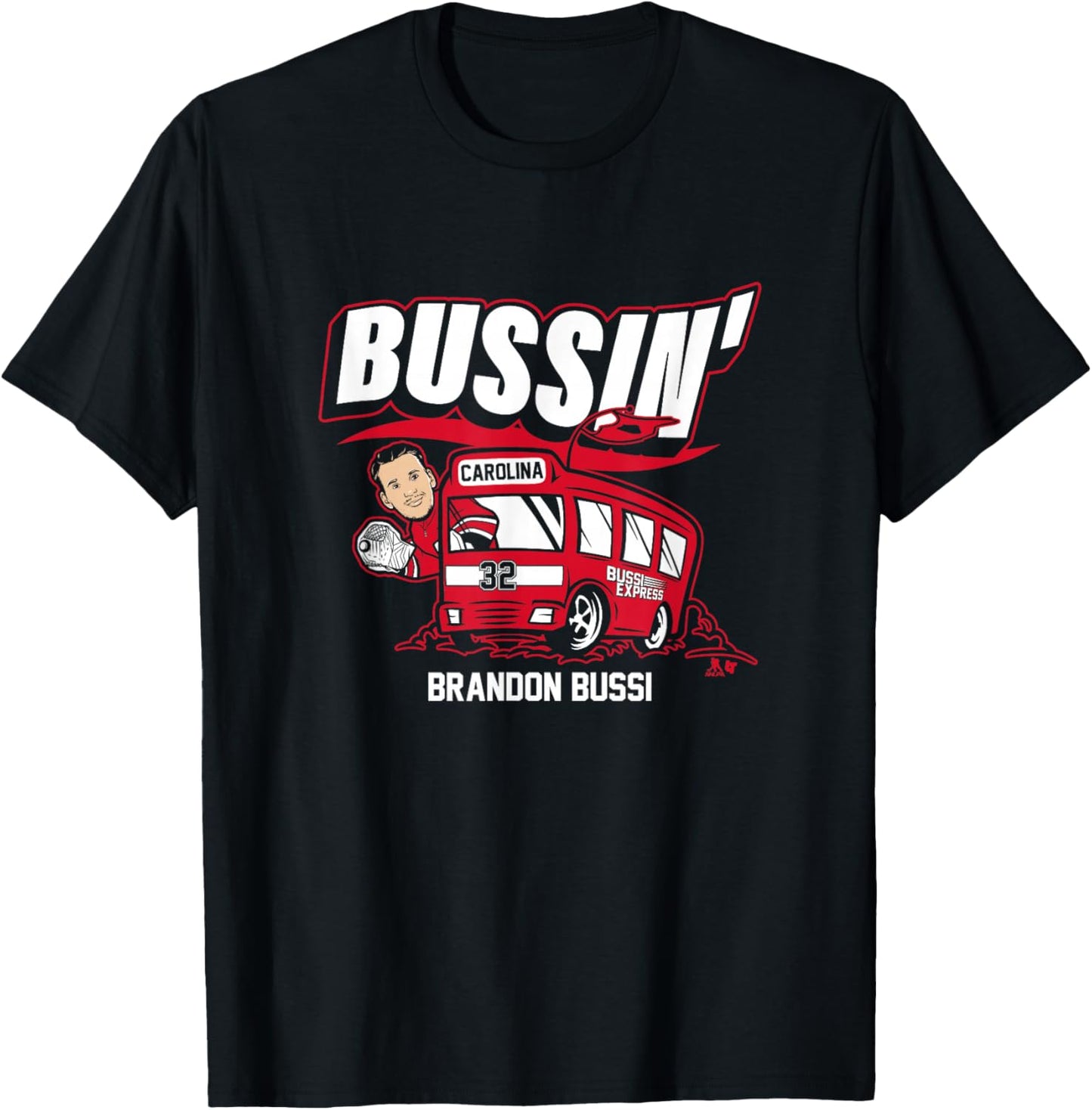 Brandon Bussi - Bussin' - Carolina Hockey T-Shirt - T-Shirt | Black