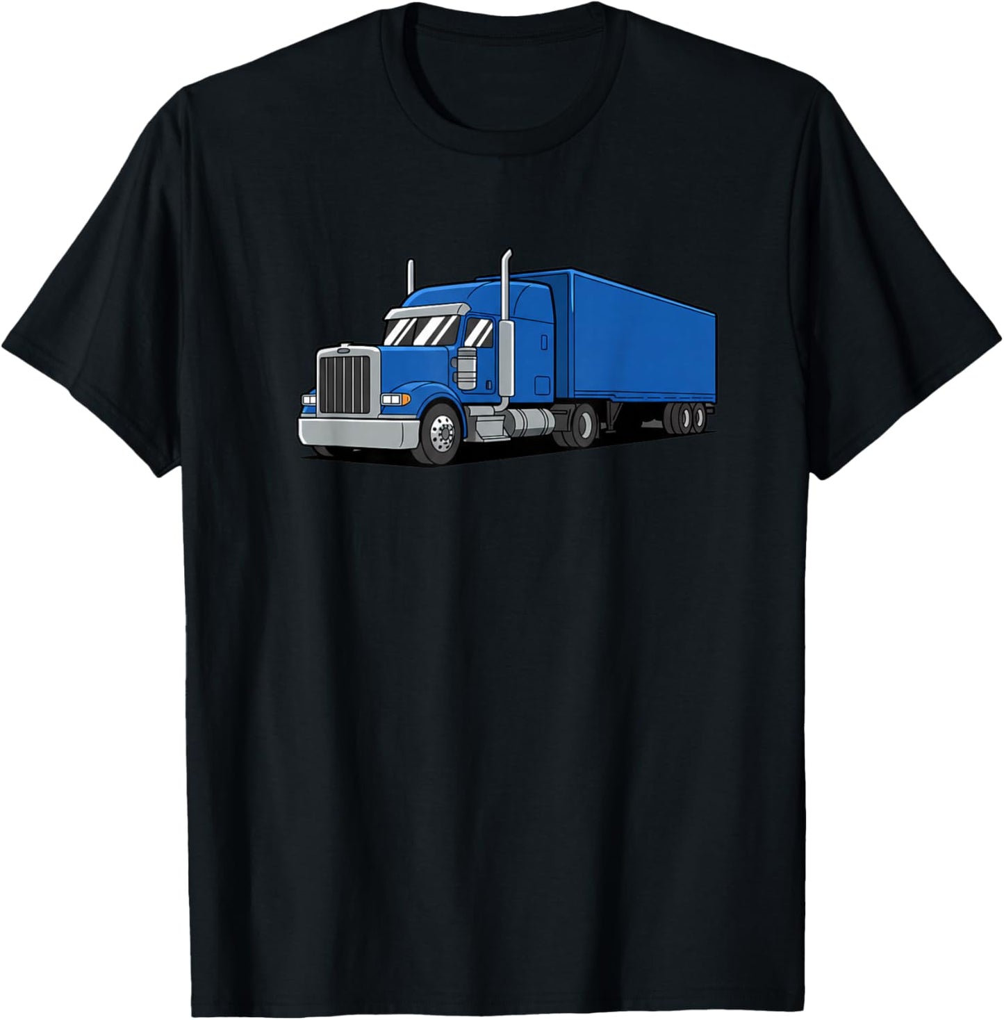 Big Machines & Trucks Blue Semi Truck Kids T-Shirt - T-Shirt | Black
