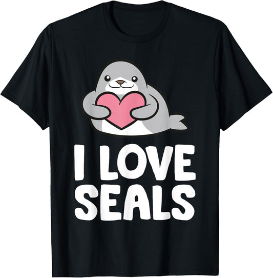 I Love Seals T-Shirt - T-Shirt | Black