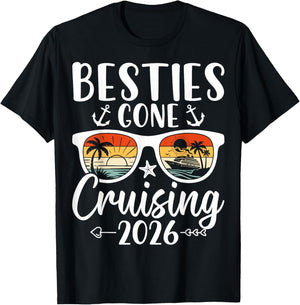 Friends Trip Tropical Cruise Besties Gone Cruising 2026 T-Shirt - T-Shirt | Black