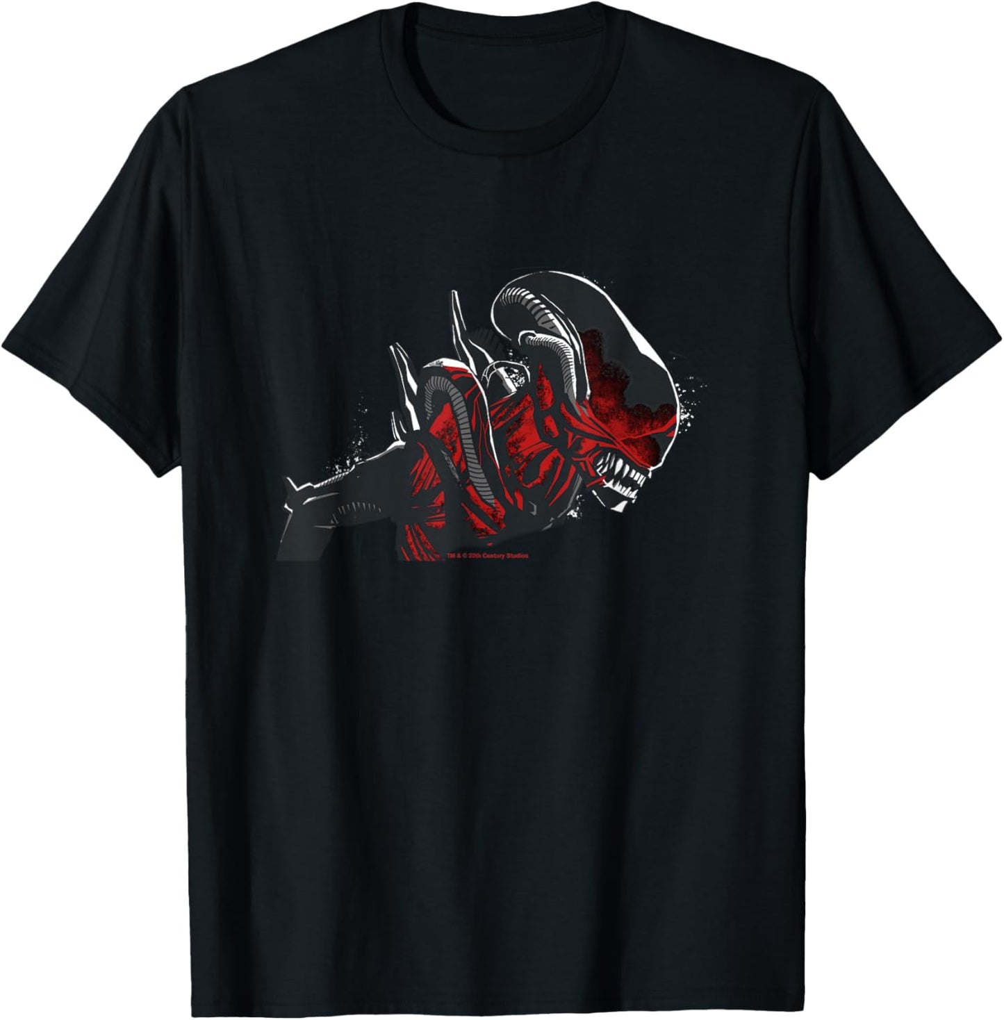 Alien: Romulus Xenomorph Red Distressed Glow T-Shirt - T-Shirt | Black