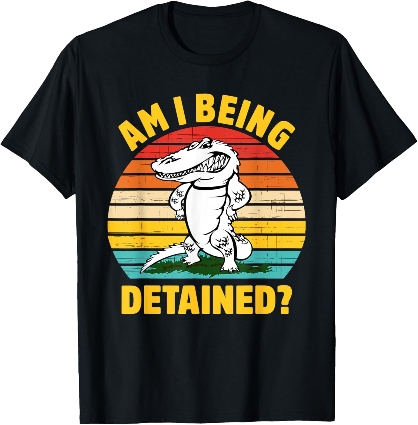 Am I Being Detained? Funny Retro Vintage T-Shirt - T-Shirt | Black