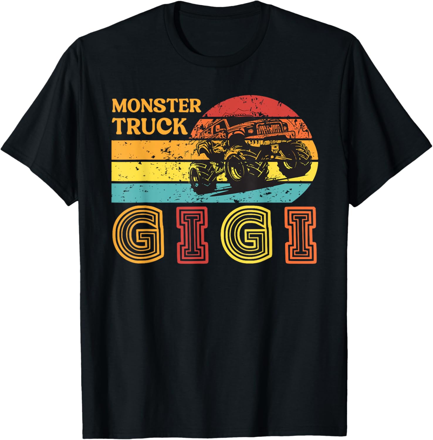 Monster Truck Gigi Grandma Retro Monster Truck Gigi T-Shirt - T-Shirt | Black