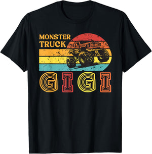 Monster Truck Gigi Grandma Retro Monster Truck Gigi T-Shirt - T-Shirt | Black