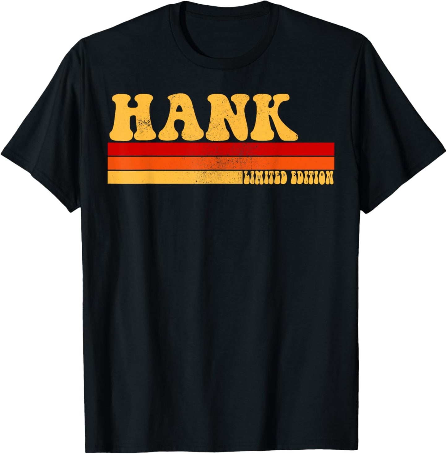 HANK Name Personalized Idea Men Retro Vintage HANK T-Shirt - T-Shirt | Black