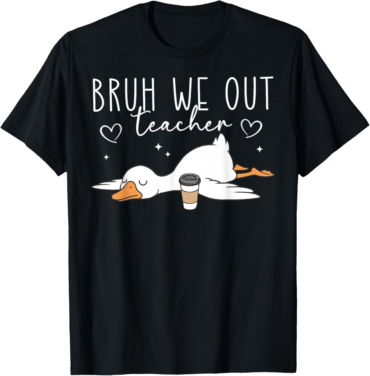 Bruh We Out Teachers Last Day of School Funny Goose Teacher T-Shirt - T-Shirt | Black