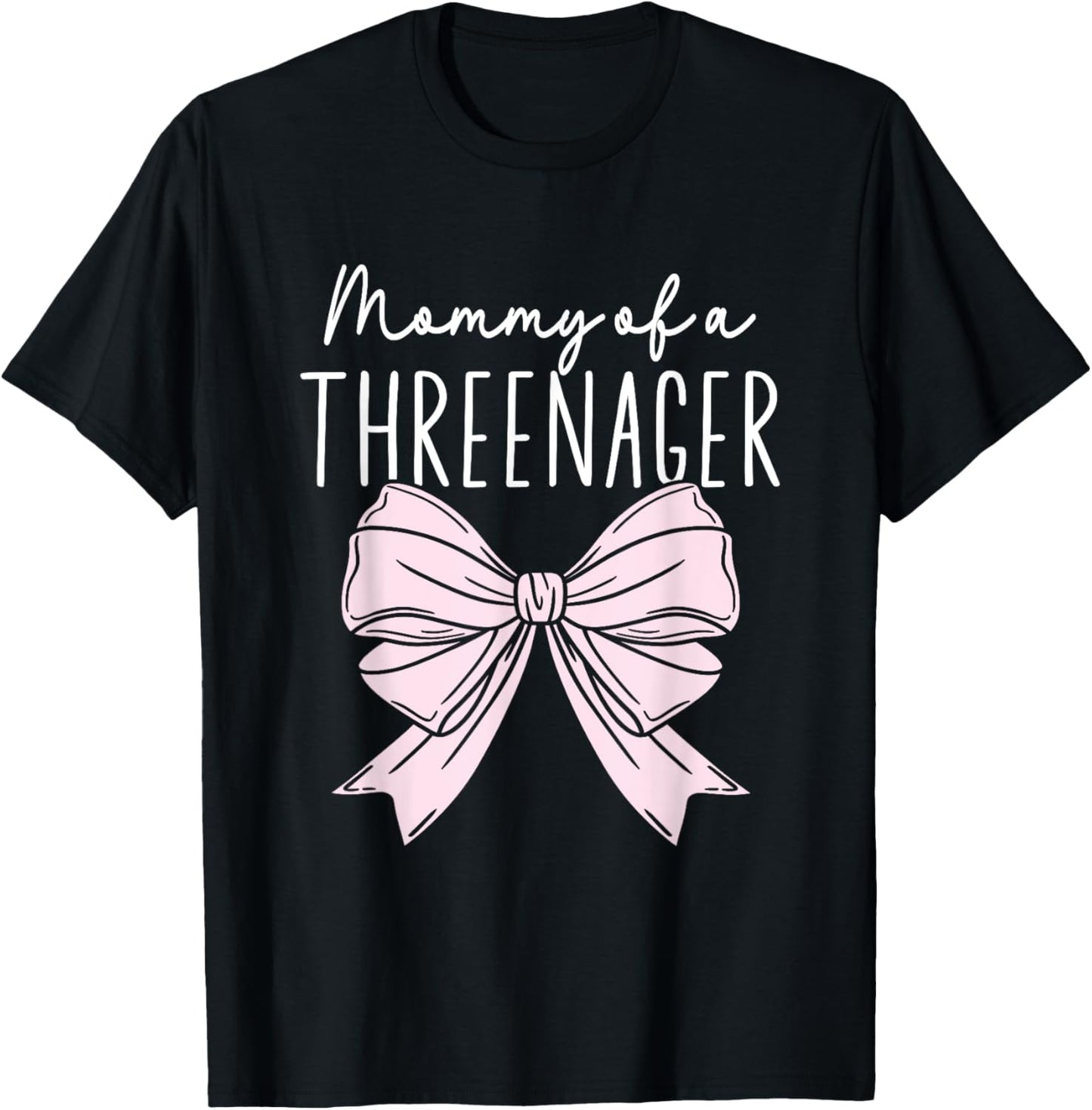 Mommy Of A Threenager Girl Birthday 3 Years T-Shirt - T-Shirt | Black