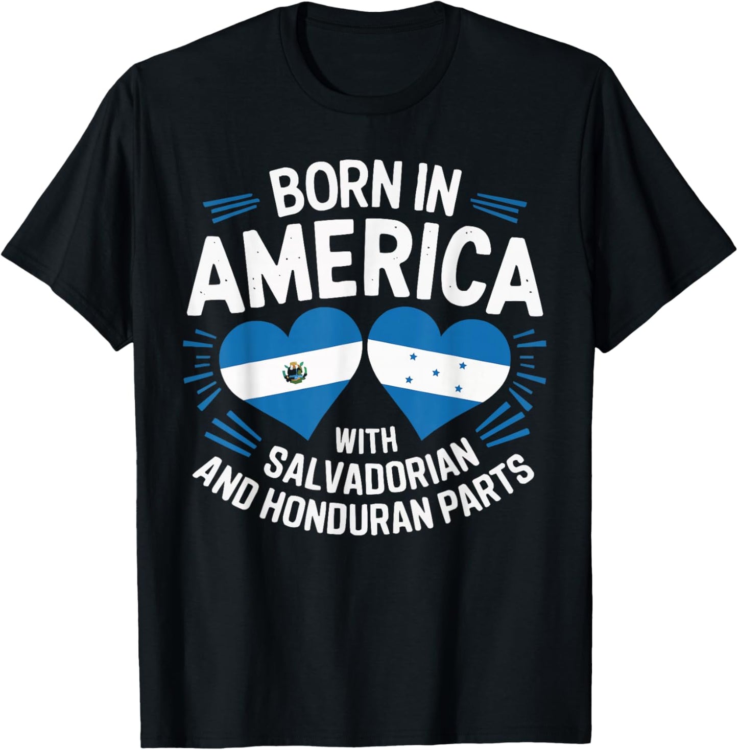 Half Honduran Half Savadorian El Salvador Flag Honduras T-Shirt - T-Shirt | Black