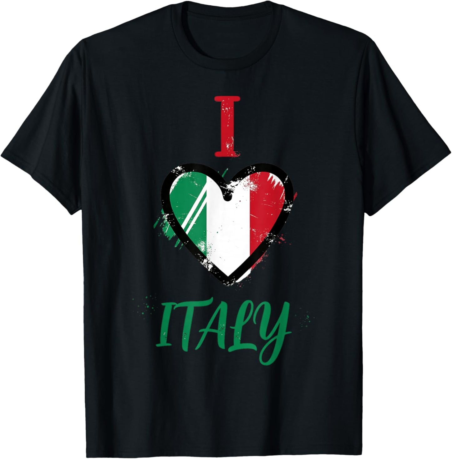 Drapeau de l'Italie Racines Italiennes T-Shirt - T-Shirt | Black