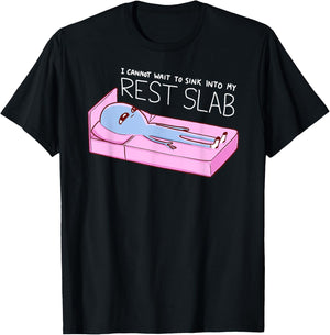 Threadless Nathan W. Pyle Strange Planet Rest Slab Graphic T-Shirt - T-Shirt | Black