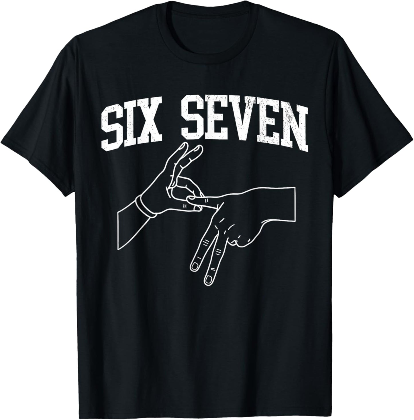 Six Seven 6 7 Meme Gen Alpha Gen Z Humor Funny T-Shirt - T-Shirt | Black