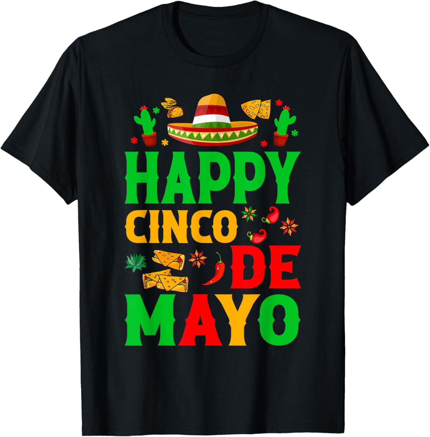 Happy Cinco De Mayo Mexican Fiesta Squad 5 De Mayo Mexican T-Shirt - T-Shirt | Black