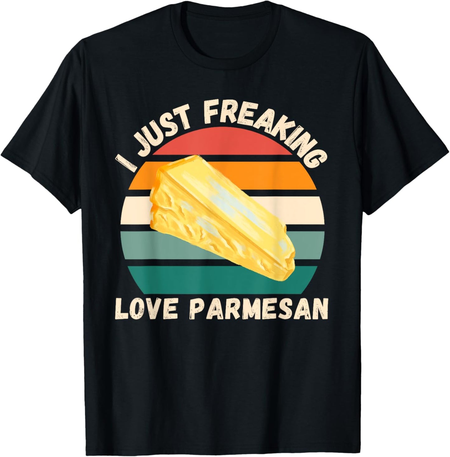 Retro Parmesan I Just Freaking Love Parmesan Food Lover T-Shirt - T-Shirt | Black