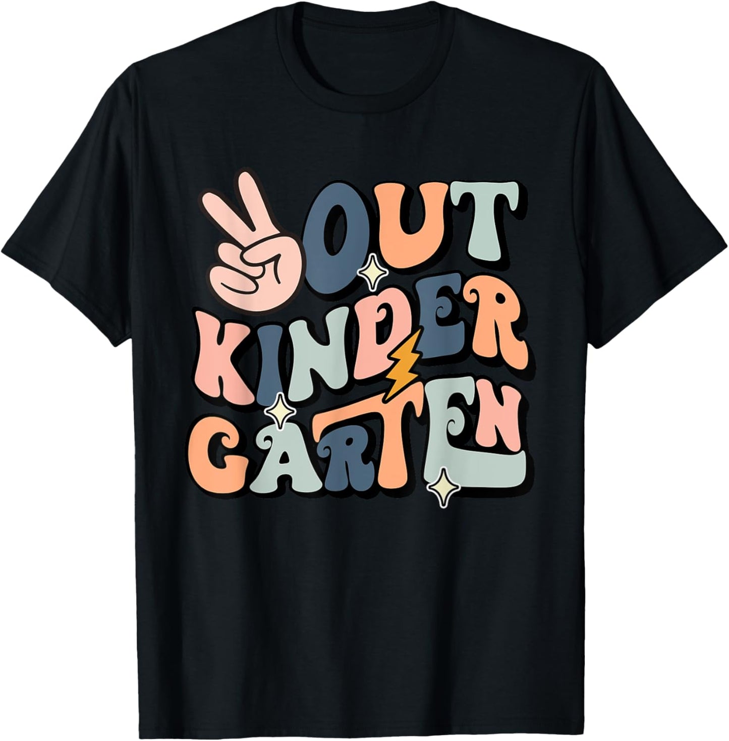 Last Day of Kindergarten Smile Face Peace Out Kindergarten T-Shirt - T-Shirt | Black