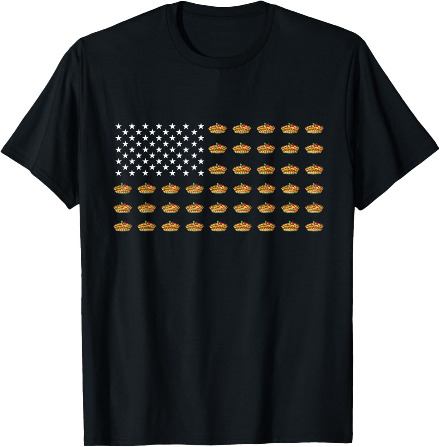 American Flag Apple Pie USA Patriotism Patriot Lover T-Shirt - T-Shirt | Black