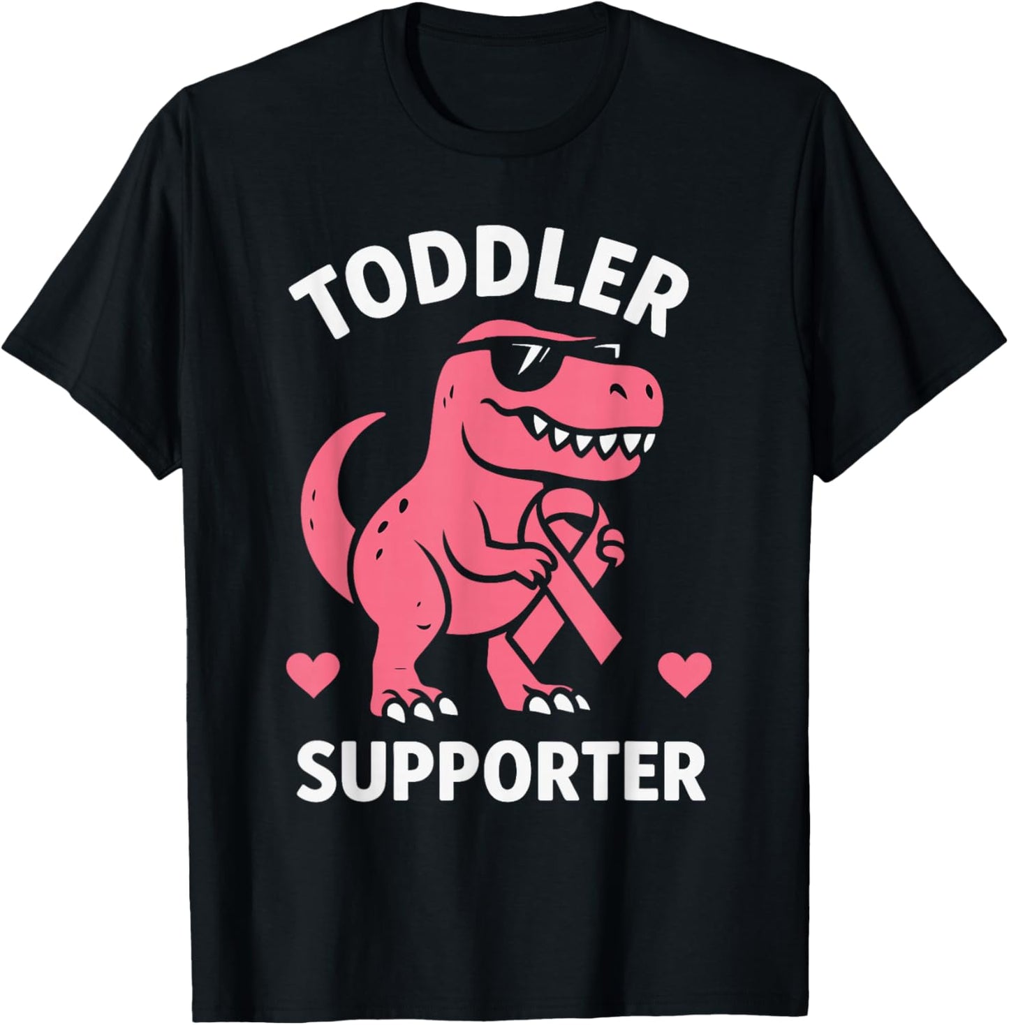 Toddler Supporter Breast Cancer Awareness Boys T-Rex T-Shirt - T-Shirt | Black