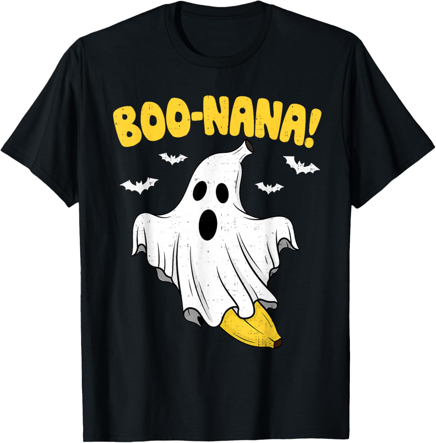 Funny Banana Ghost Boo Pun Halloween Costume Men Women Kids T-Shirt - T-Shirt | Black