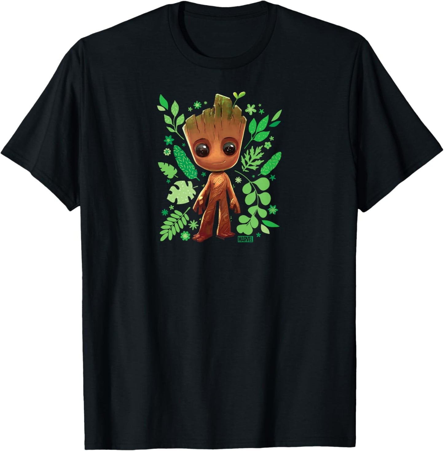 Guardians Of The Galaxy - Baby Groot Leaf T-Shirt - T-Shirt | Black
