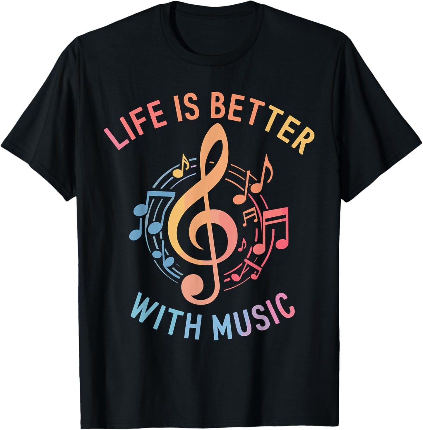 Life is better with Music T-Shirt - T-Shirt | Black