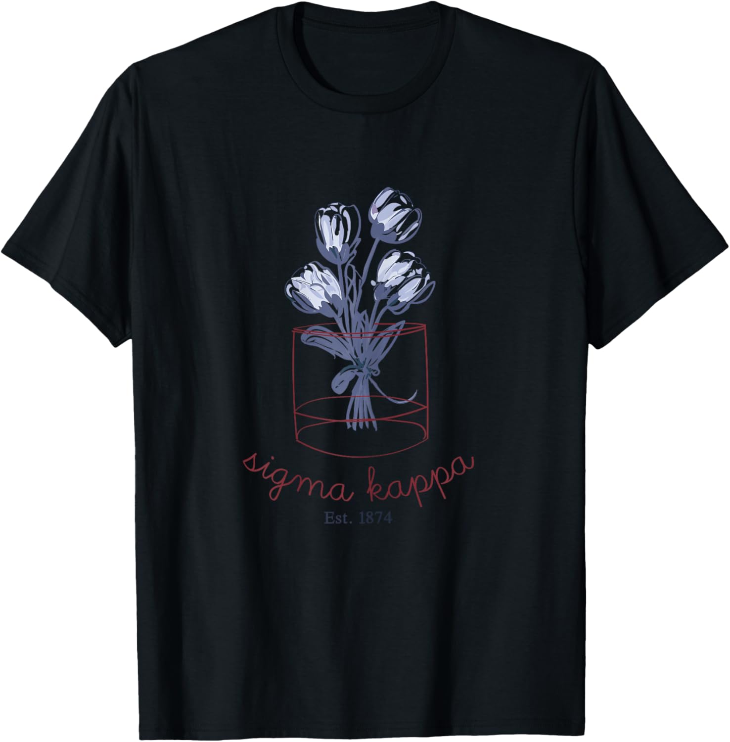 Sigma Kappa Officially Licensed Floral Bundle T-Shirt - T-Shirt | Black