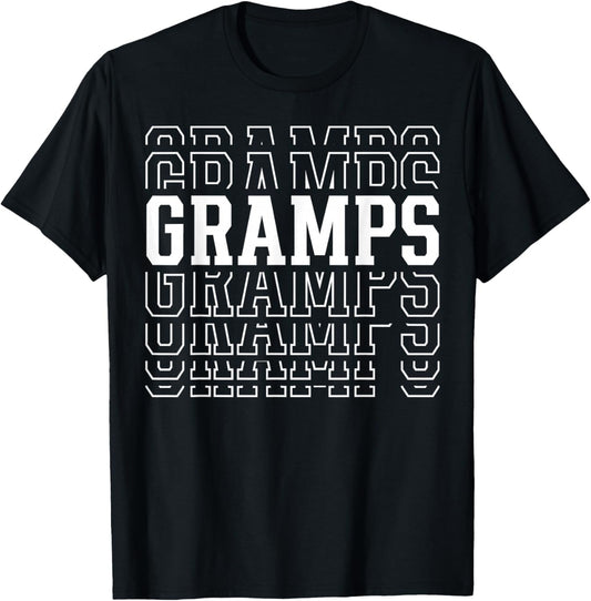 Gramps Funny Layered Text Father's Day Grandpa T-Shirt - T-Shirt | Black