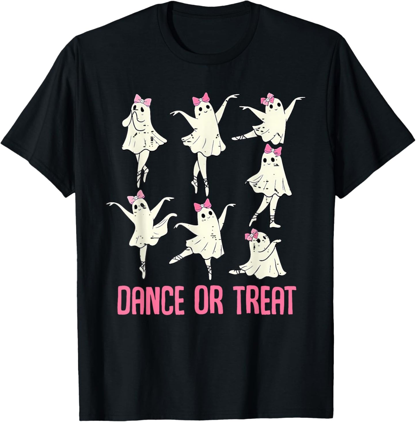 Dance Or Treat Shirt Halloween Funny Ghost Ballet Dance T-Shirt - T-Shirt | Black